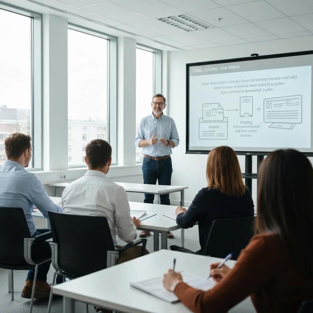 Employees participating in a cybersecurity awareness training session