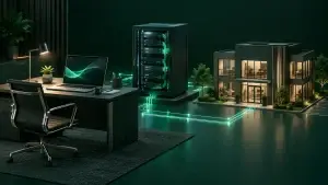 Illustration of managed business IT infrastructure and support